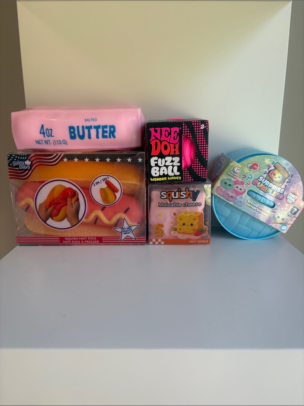 Assorted Kids Learning Toys - Pink Butter, Yellow Cheese & Blue Surprise Capsule